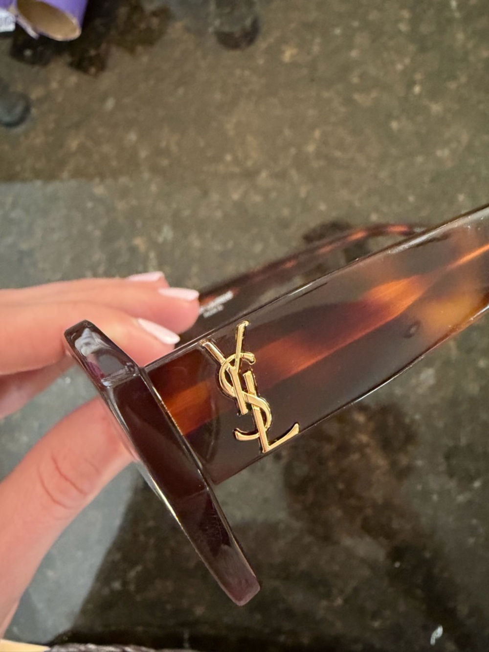 YSL Tortoiseshell Cat Eye Sunglasses - Brown - Picture 3 of 7